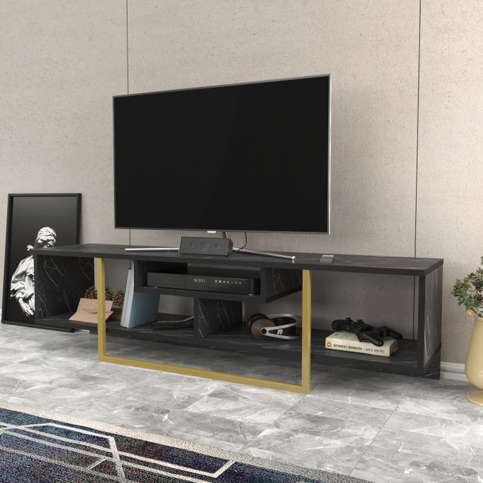 Hanah Home Asal 150 Soporte de TV Negro y Oro
